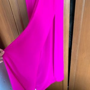 Pink and orange maxi dress with slit